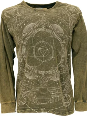 Langarmshirt Mandala, stonewash Goa-Shirt