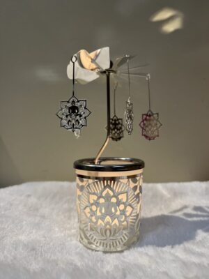 Glas-Karussell-Windlicht