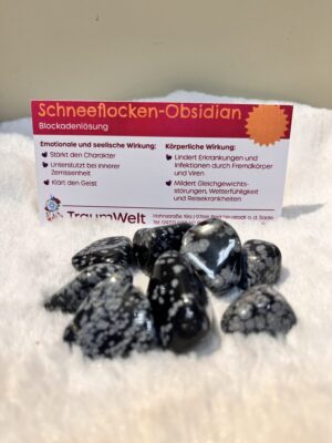 Trommelstein „Schneeflocken-Obsidian“