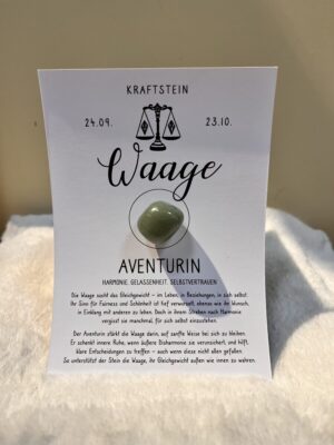 Geschenkkarte Kraftstein "Waage"