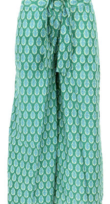 Luftige Sommerhose mit Kokosschnalle, Boho Palazzohose, weite Baumwollhose