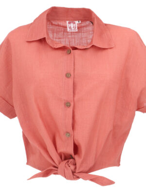 Leichte Baumwoll-Bluse, Sommerbluse zum Binden