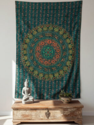Indisches Mandala Tuch, Wandtuch, Tagesdecke Mandala-Druck